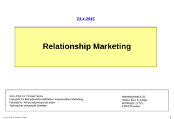 Relationship Marketing - Marketing