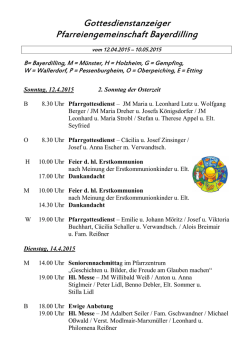 Hl. Messe - Pfarreiengemeinschaft Bayerdilling