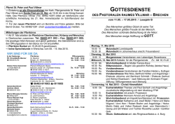 Gottesdienste PA 11.-17.Mai 2015