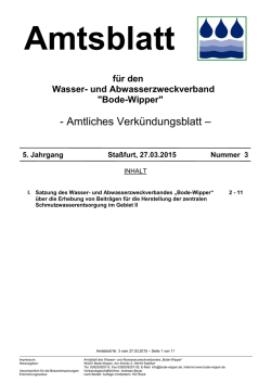 Beitragssatzung - Wasser