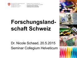 Forschungslandschaft Schweiz 2015