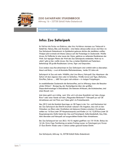 Infos Zoo Safaripark - Safaripark Stukenbrock