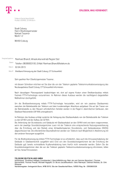 Eigenausbauerkl&auml;rung der Telekom zur Breitband