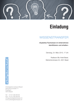 Einladung - Arbeitgeberverband Basel