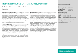 Internet World 2015 (24. &ndash; 25.3.2015, M&uuml;nchen)