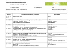 Jahresprogramm Amelinghausen 2015 LandFrauenverein