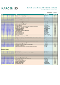 eBooks Collection Deutsch 1997 - 2015 / &Uuml;bersichtsliste