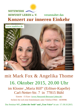 Mark Fox Konzert - Netzwerk-Bewusst