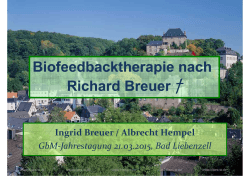 Biofeedbacktherapie Biofeedbacktherapie nach Richard Breuer