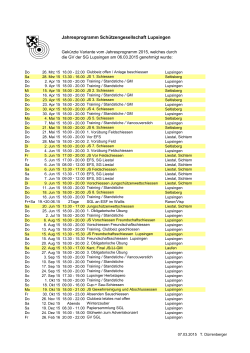 Jahresprogramm Schützengesellschaft Lupsingen