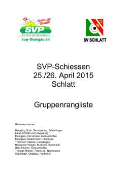 SVP-Schiessen 25./26. April 2015 Schlatt Gruppenrangliste