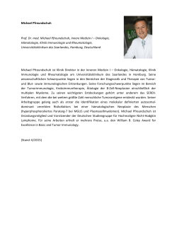 Michael Pfreundschuh Prof. Dr. med. Michael Pfreundschuh, Innere