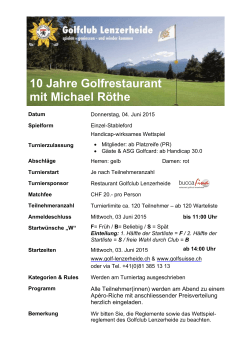 10 Jahre Golfrestaurant mit Michael Röthe