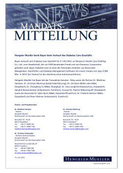 Hengeler Mueller berät Bayer beim Verkauf des Diabetes Care