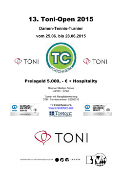 Ausschreibung TONI Open (Damen)