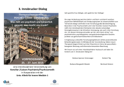 27. Juni 2015 3. Innsbrucker Dialog