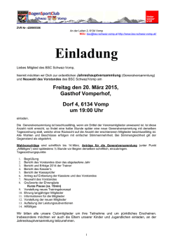Jahreshauptversammlung 2015