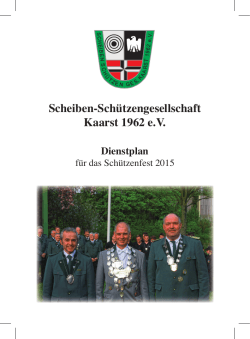 SSG Dienstplan 2015 - Scheiben Schützen Gesellschaft