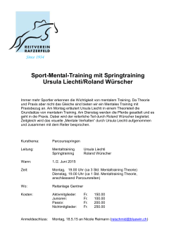 und Springtraining mit Ursula Liechti und Roland Würscher