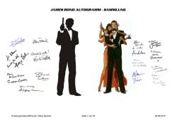 JAMES BOND AUTOGRAMM - SAMMLUNG