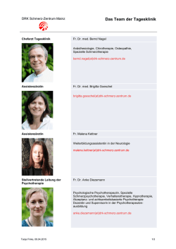 Das Team der Tagesklinik - DRK Schmerz