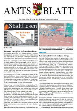 Amtsblatt für die Stadt Dessau-Roßlau – Amtliches Verkündungsblatt