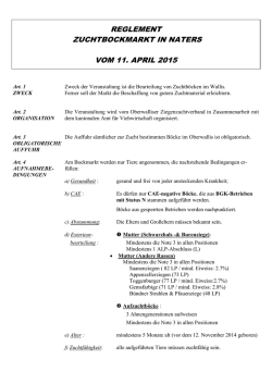 REGLEMENT DES ZUCHTBOCKMARKTES IN BRIG