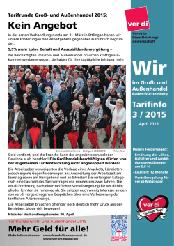 WIR im Groß- und Außenhandel BaWü (Tarifinfo 03/2015)