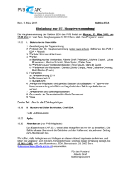 Einladung zur 57. Hauptversammlung