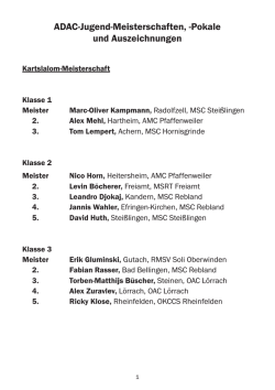 Ehrungsbrosch&uuml;re - ADAC Motorsportportal S&uuml;dbaden