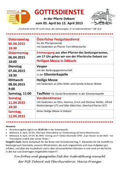GOTTESDIENSTE - Marktgemeinde Nussdorf