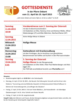 GOTTESDIENSTE - Marktgemeinde Nussdorf
