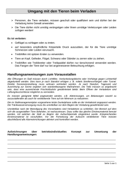 Umgang mit den Tieren beim Verladen
