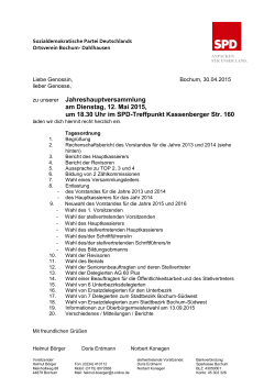 Rechenschaftsbericht - Ortsverein Dahlhausen