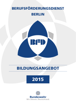 Interne Ma&szlig;nahmen BFD Berlin 2015 - Personal