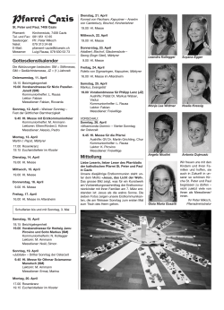 Gottesdienstkalender Mitteilung