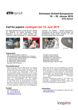 Call for papers verlängert bis 15. Juni 2015