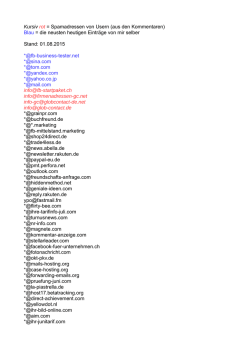 Kursiv = Spamadressen von Usern (aus den Kommentaren