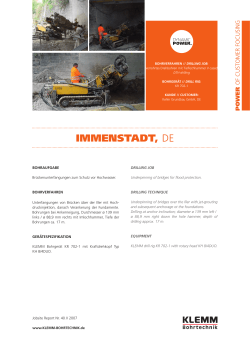 IMMENSTADT, DE - KLEMM Bohrtechnik GmbH