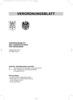 Verordnungsblatt 2014 Nr.1 - Landesschulrat für Vorarlberg