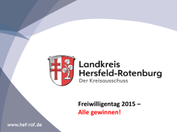 Freiwilligentag 2015 – Alle gewinnen! - Kreis Hersfeld