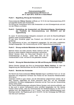 Protokoll der Kreisdelegiertenversammlung 2015