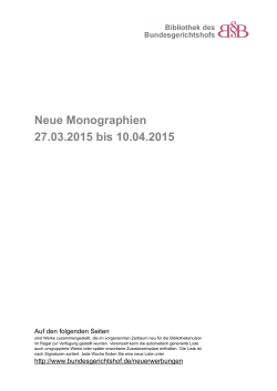 Liste neuer Monographien KW 14 und 15 (PDF, 153 KB, Datei ist