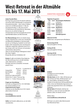 West-Retreat in der Altmühle 13. bis 17. Mai 2015