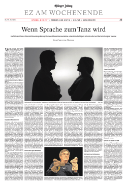 ez am wochenende wenn Sprache zum Tanz wird