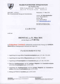 GR-Sitzung am 31.03.2015 - Marktgemeinde Finkenstein