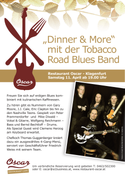 „Dinner & More“ mit der Tobacco Road Blues Band