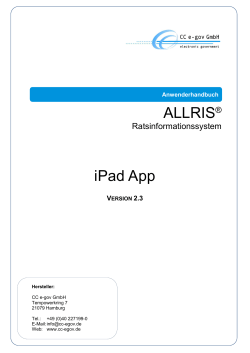 Anwenderhandbuch iPad-App - Amt Trave-Land