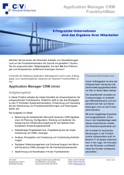 Application Manager CRM Frankfurt/Main