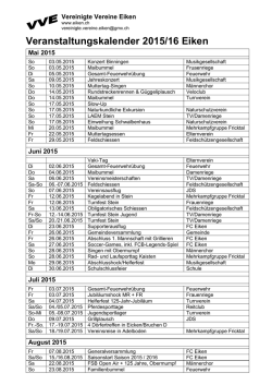Jahreskalender der Vereinigten Vereine Eiken